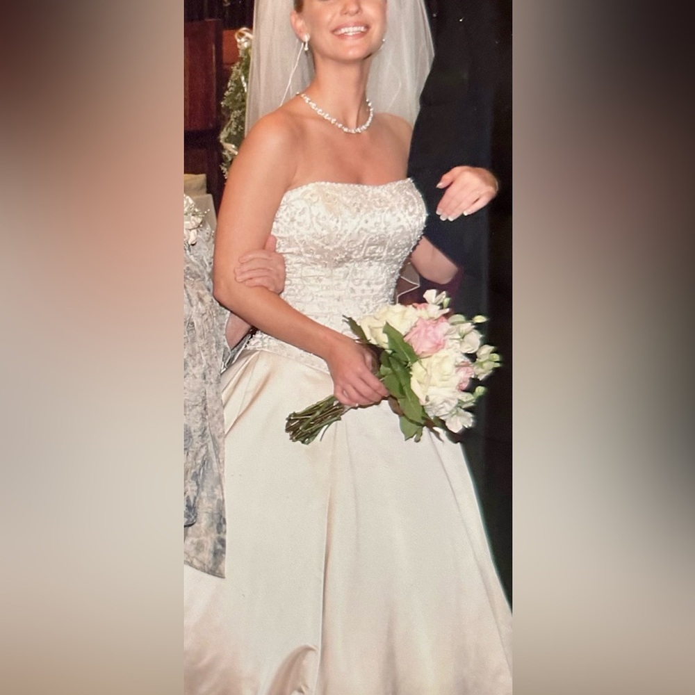 Eve of Milady champagne wedding dress